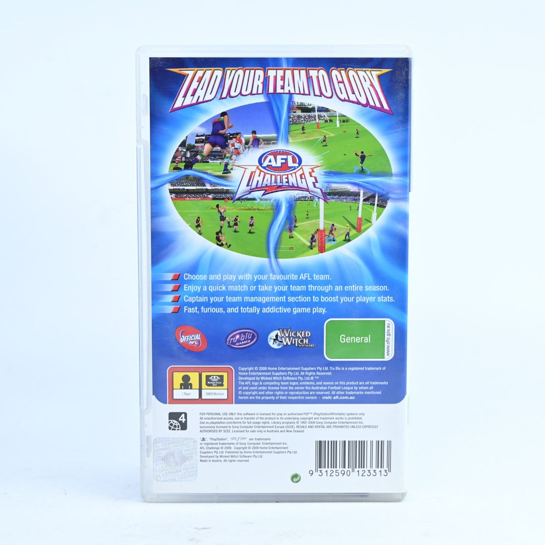 AFL Challenge - Sony PSP Game + Manual - FREE POST!