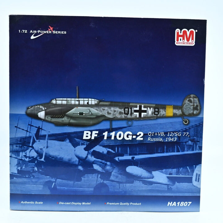 Hobby Master 1:72 Bf-110g-2 Q1+VB, 12/SG, Russia, 1943 HA1807 - Die Cast Plane