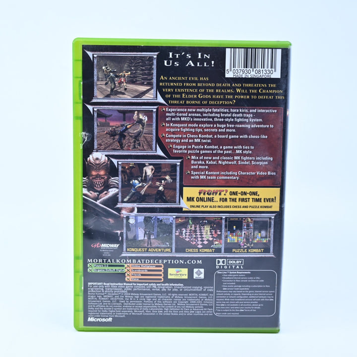 Mortal Kombat Deception - Original Xbox Game + Manual - PAL - MINT DISC!