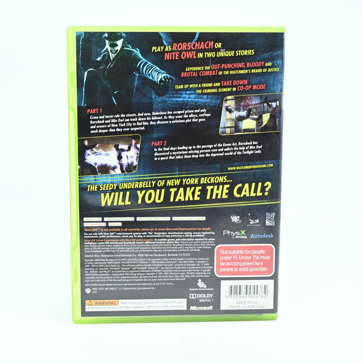 Watchmen The End is Nigh Parts 1 and 2 - Xbox 360 Game + Manual - PAL