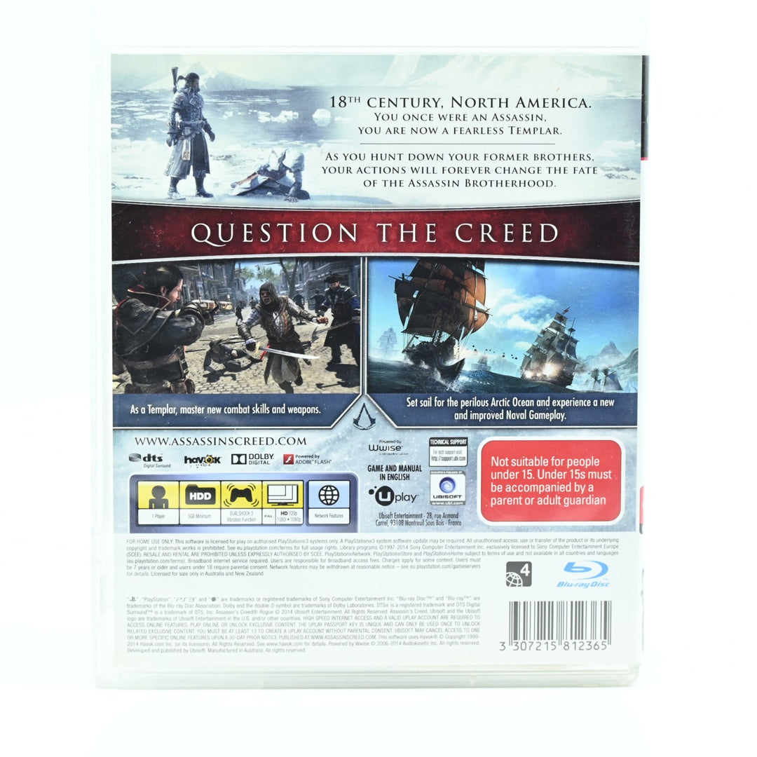 Assassin's Creed Rogue - Sony Playstation 3 / PS3 Game + Manual - FREE POST