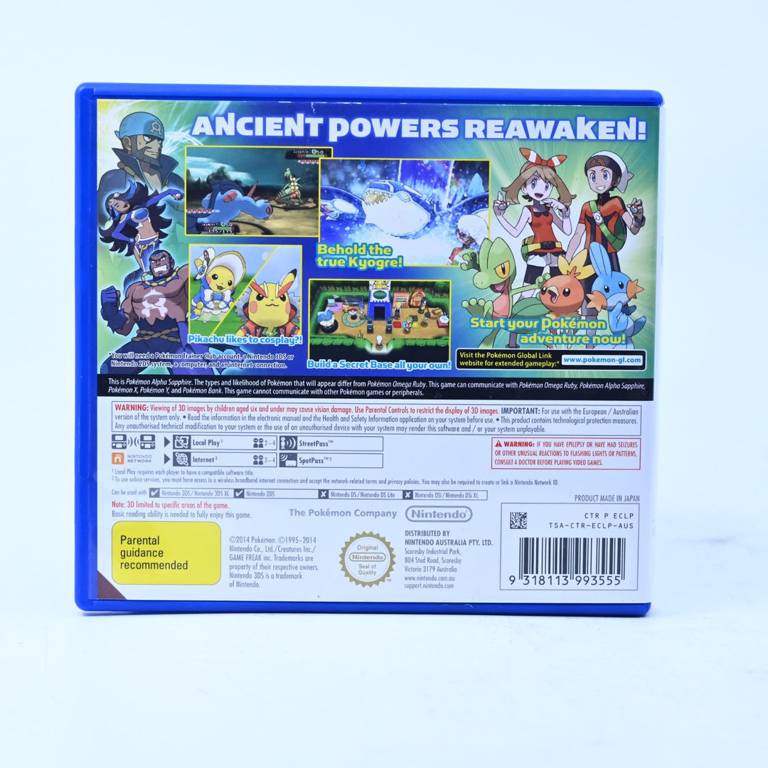 Pokemon Alpha Sapphire - Nintendo 3DS Game - PAL + Manual - FREE POST!