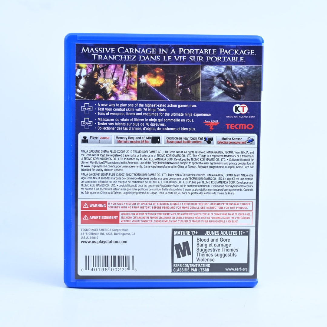 Ninja Gaiden Sigma Plus - Sony PS Vita Game - FREE POST!