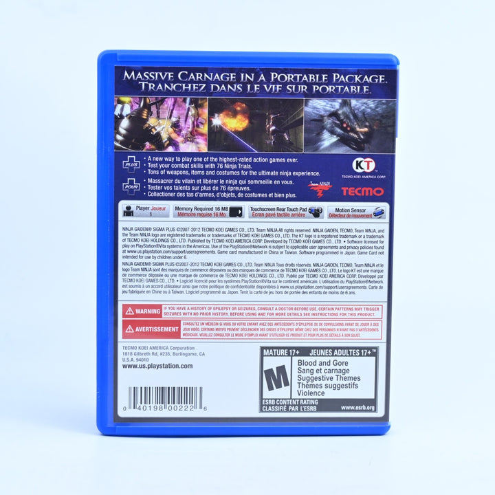 Ninja Gaiden Sigma Plus - Sony PS Vita Game - FREE POST!