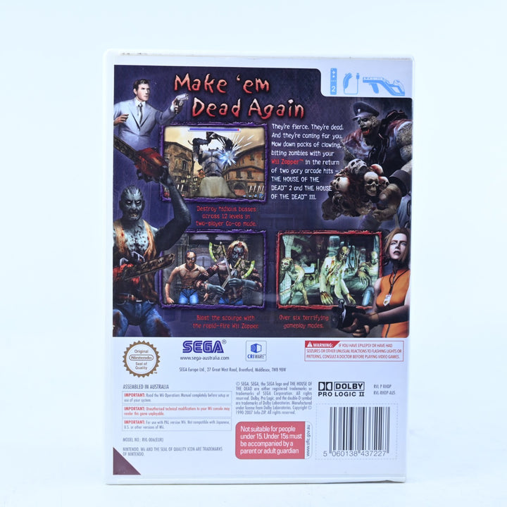 House of the Dead 2 &amp; 3 Return - Nintendo Wii Game + Manual - PAL - MINT DISC!