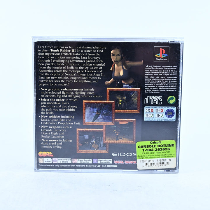 Tomb Raider III: Adventures of Lara Croft - Playstation 1 / PS1 Game - No Manual