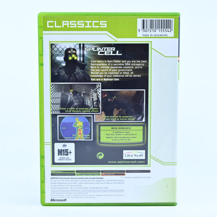 Tom Clancy's Splinter Cell - Original Xbox Game + Manual - PAL - MINT DISC!