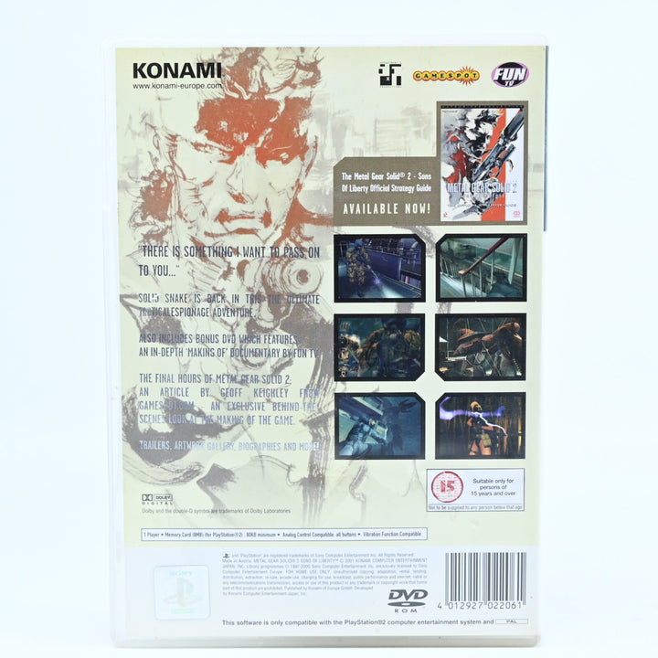 Metal Gear Solid 2: Sons of Liberty - Sony Playstation 2 / PS2 Game - No Manual
