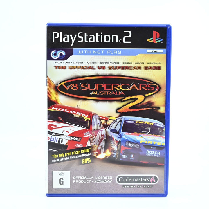 V8 Supercars Australia 2 - Sony Playstation 2 / PS2 Game + Manual - FREE POST!