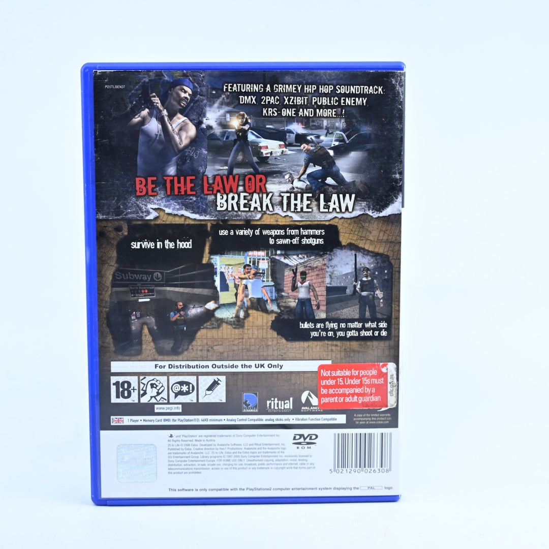 25 to Life - Sony Playstation 2 / PS2 Game + Manual - PAL - MINT DISC!