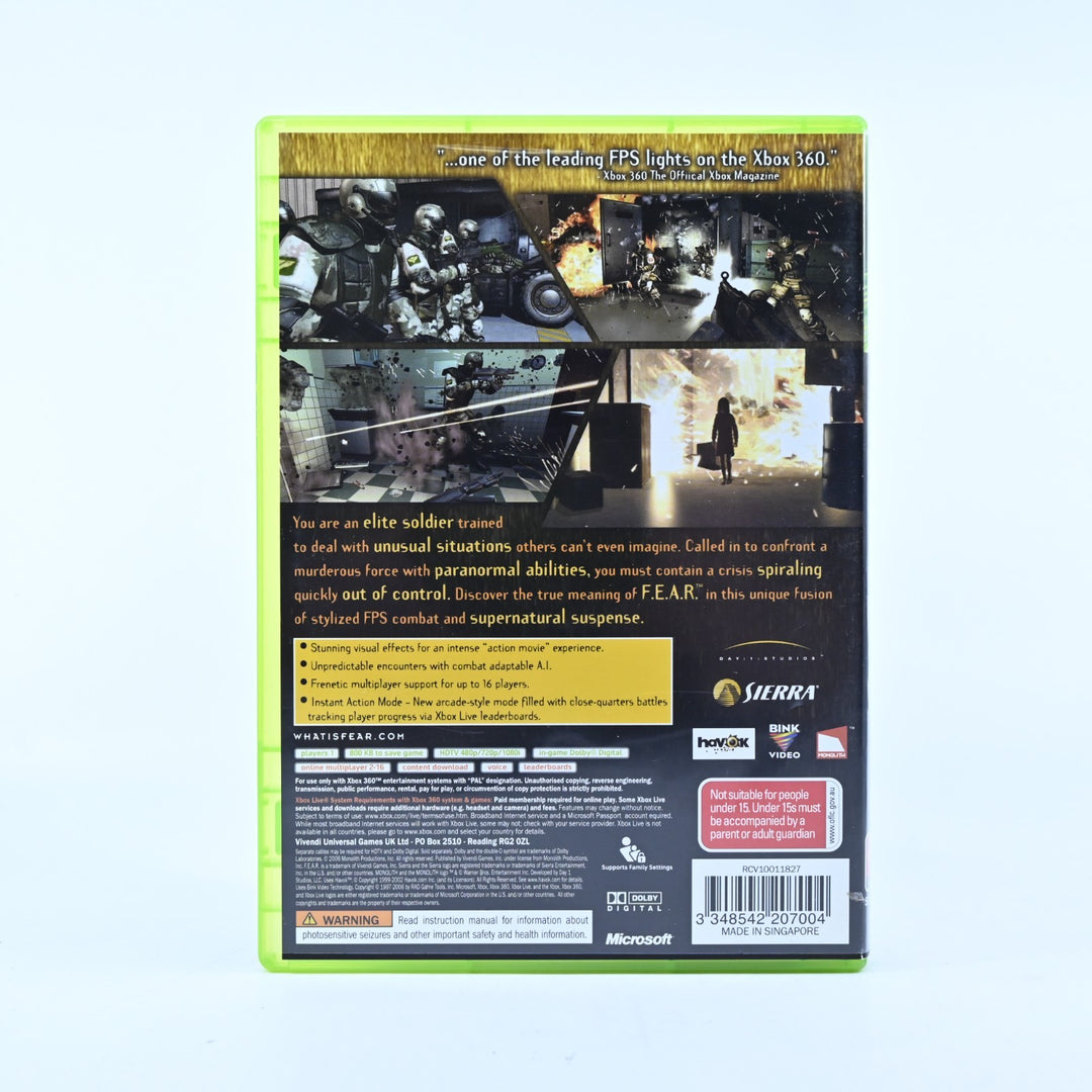 F.E.A.R. - Xbox 360 Game + Manual - PAL - MINT DISC! FEAR