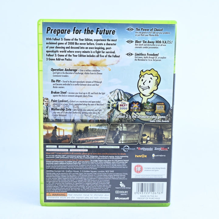 Fallout 3 - GOTY Edition - Xbox 360 Game + Manual - PAL - MINT DISC!