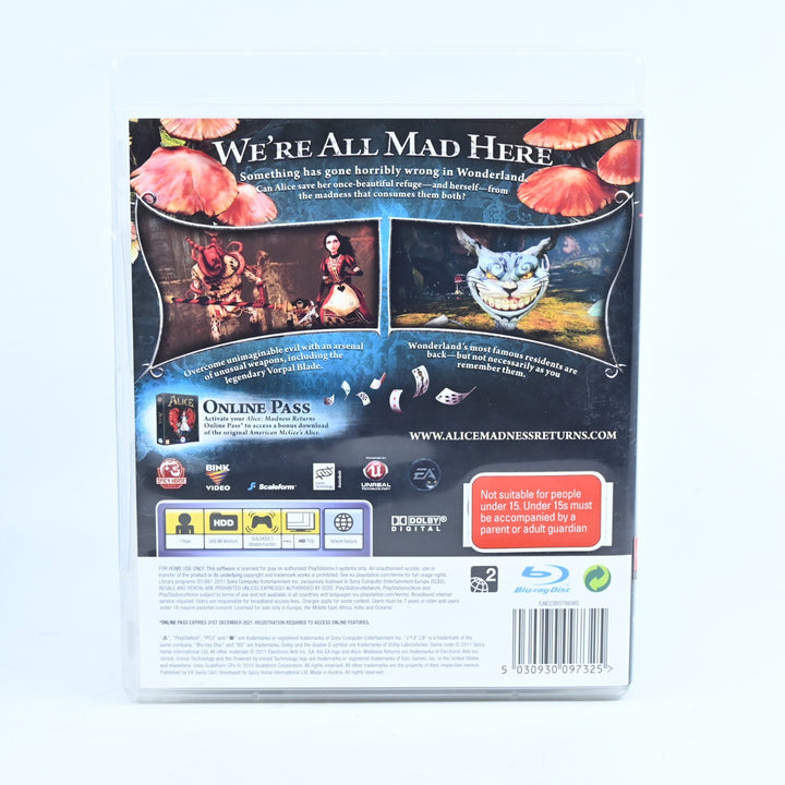 Alice Madness Returns - Sony Playstation 3 / PS3 Game + Manual - FREE POST!