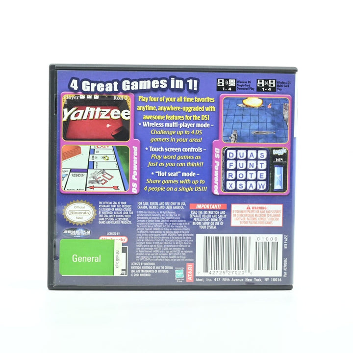 Monopoly/Boggle/Yahtzee/Battleship 4 Game Fun Pack - Nintendo DS Game - PAL