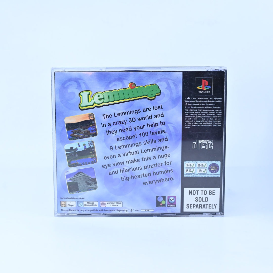3D Lemmings - Sony Playstation 1 / PS1 Game + Manual - PAL - MINT DISC!
