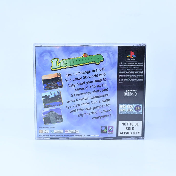 3D Lemmings - Sony Playstation 1 / PS1 Game + Manual - PAL - MINT DISC!