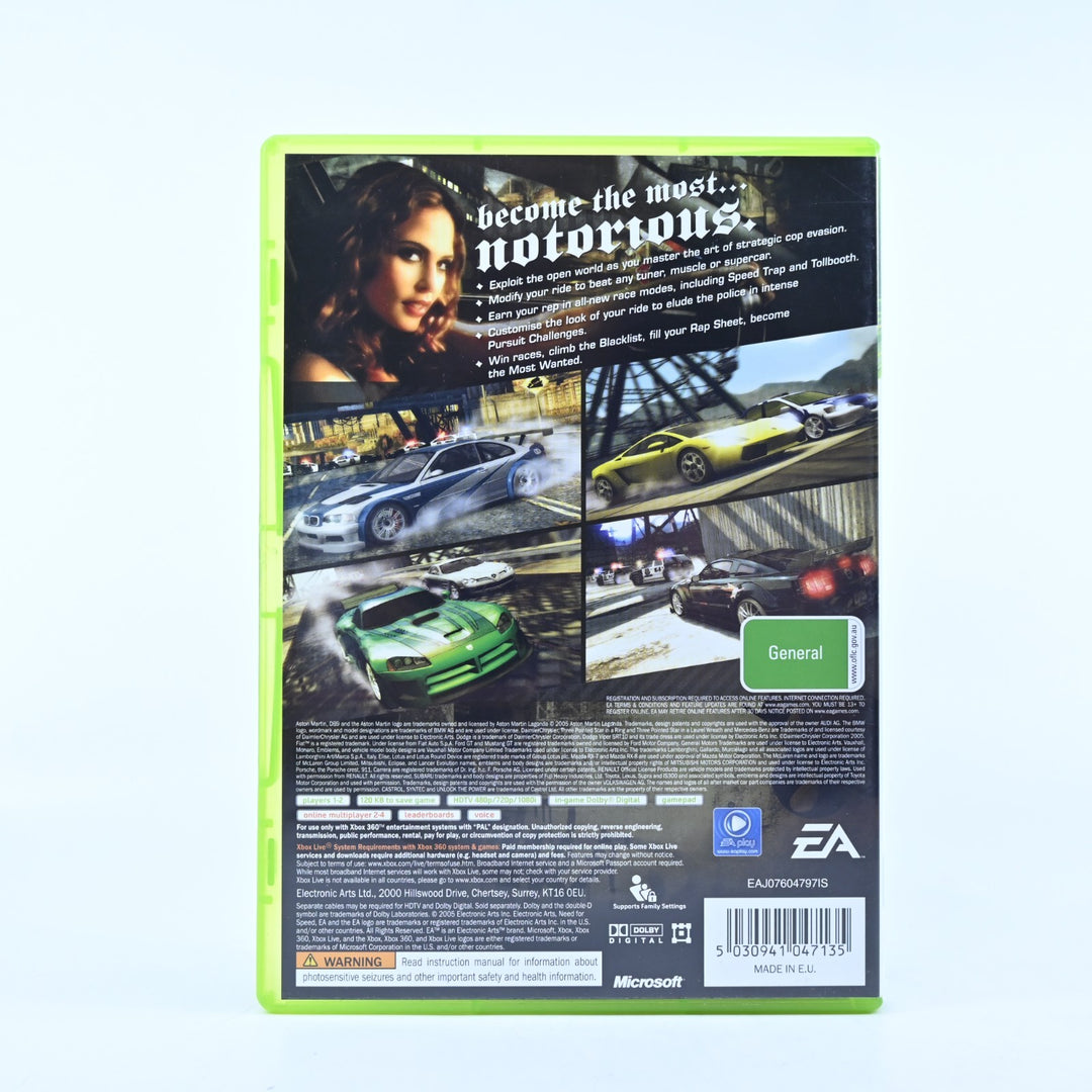 Need for Speed: Most Wanted - Xbox 360 Game + Manual - PAL - MINT DISC!