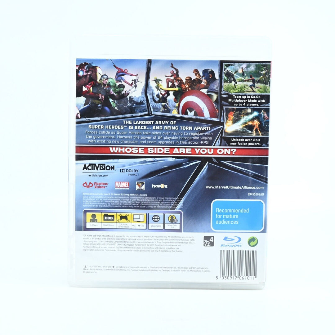 Marvel: Ultimate Alliance 2 - Sony Playstation 3 / PS3 Game + Manual - MINT DISC