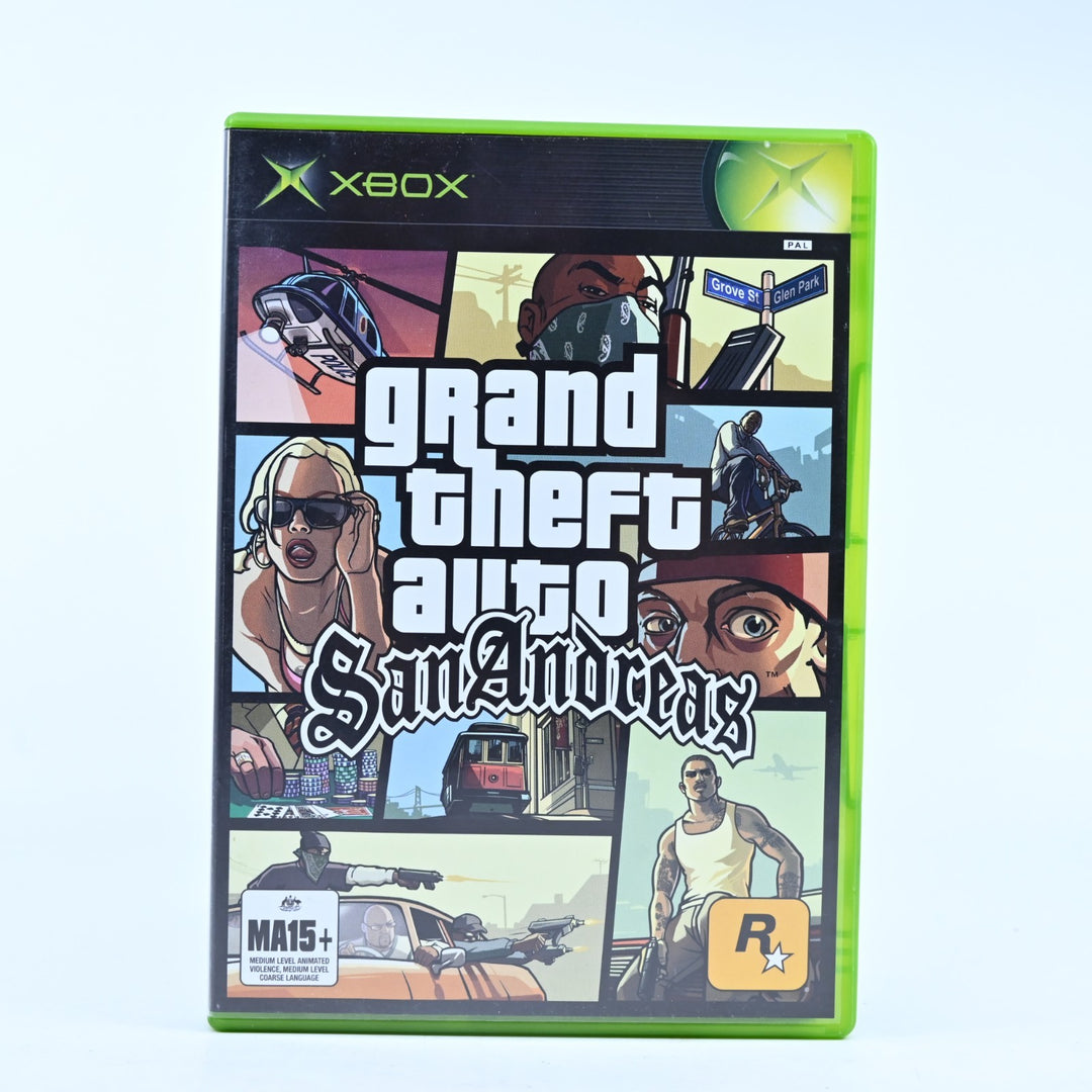 Grand Theft Auto: San Andreas - Original Xbox Game + Manual + Map - MINT DISC!