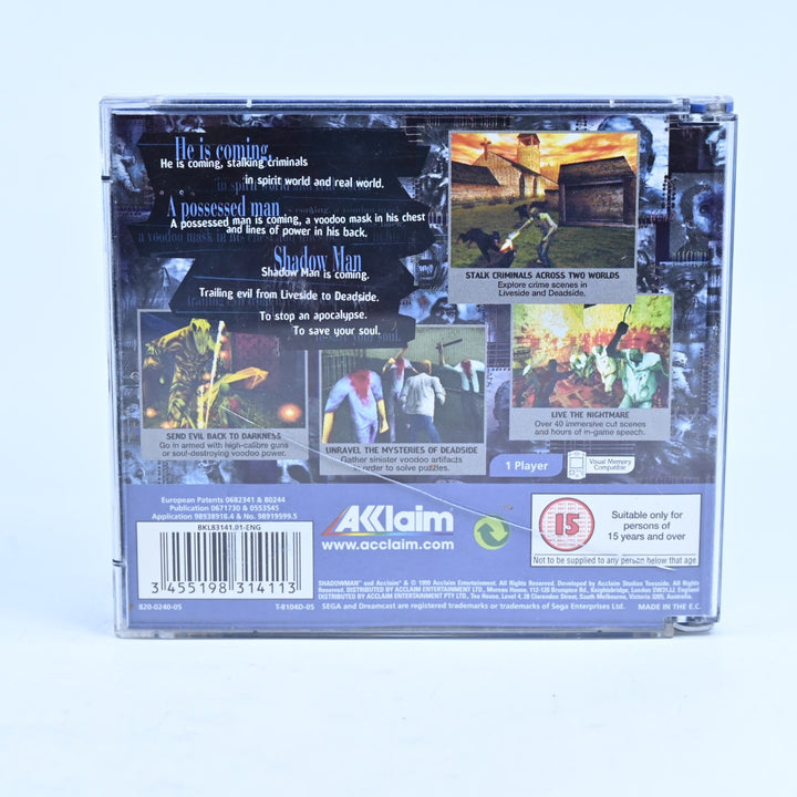 Shadow Man - Sega Dreamcast Game + Manual - No Poster - PAL - MINT DISC!