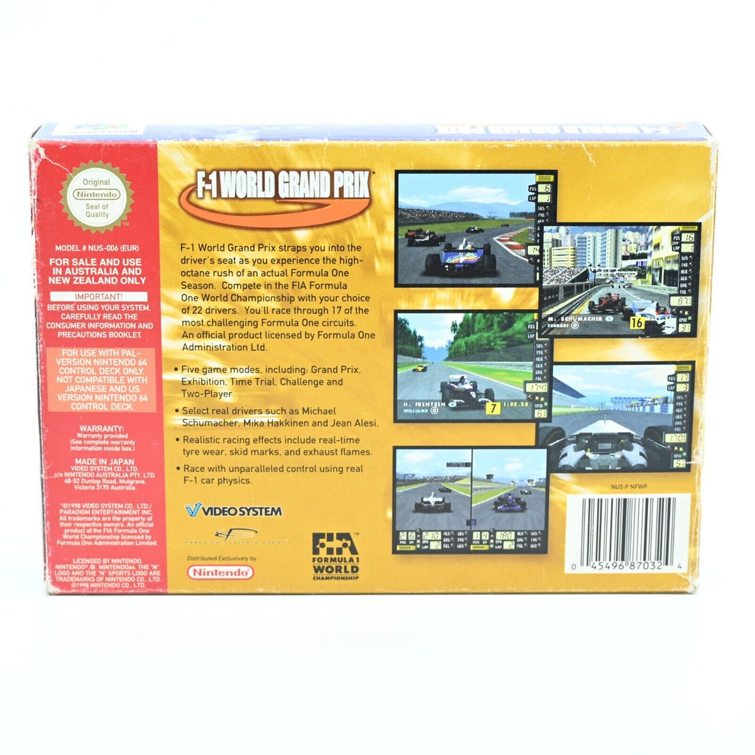 F-1 World Grand Prix - N64 / Nintendo 64 Boxed Game - PAL - FREE POST!