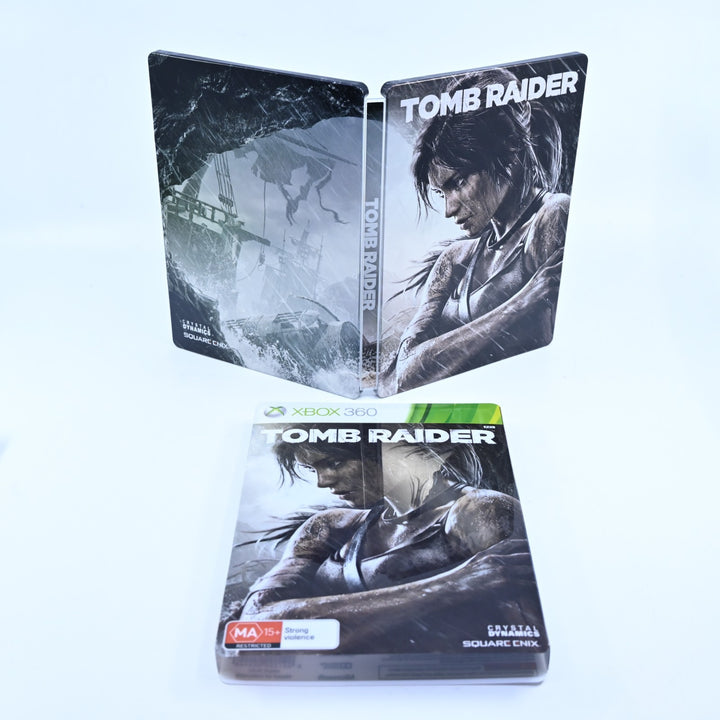 Tomb Raider - Steelbook Edition - Xbox 360 Game + Manual - PAL - MINT DISC!