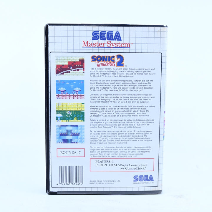 Sonic the Hedgehog 2 - Sega Master System Game + Manual - PAL - FREE POST!