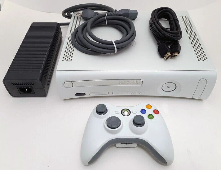 Xbox 360 Console - Slim - GENUINE CONTROLLERS + CABLES - PAL - FREE POST!