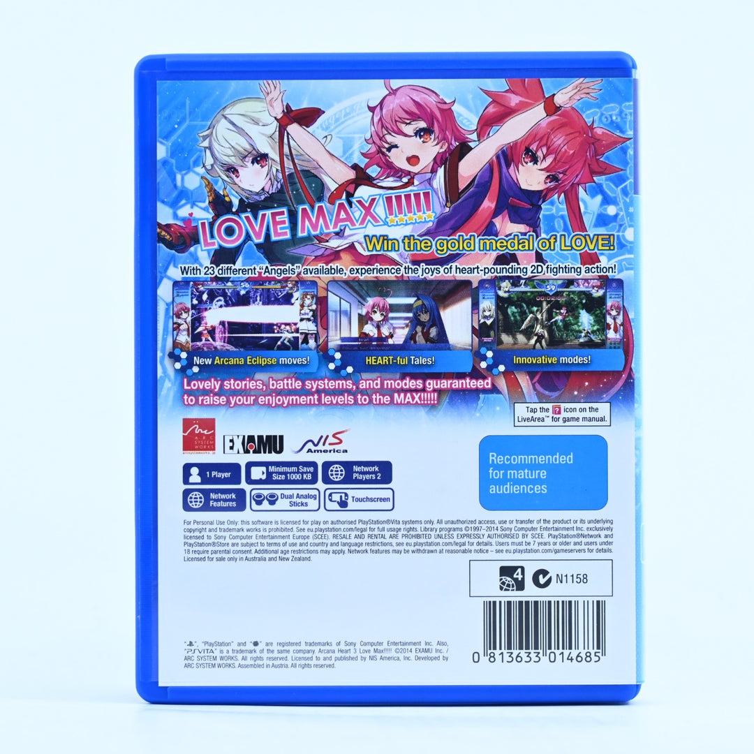 Arcana Heart 3 Love Max!!!!! - Sony PS Vita Game - FREE POST!