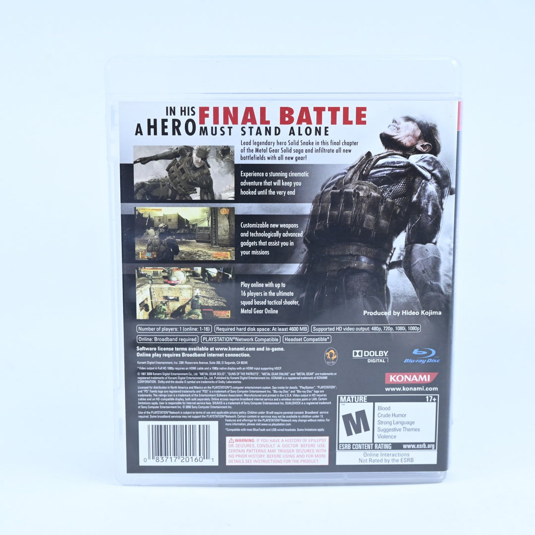 Metal Gear Solid 4: Guns of The Patriots - PS3 Game + Manual - Region Free