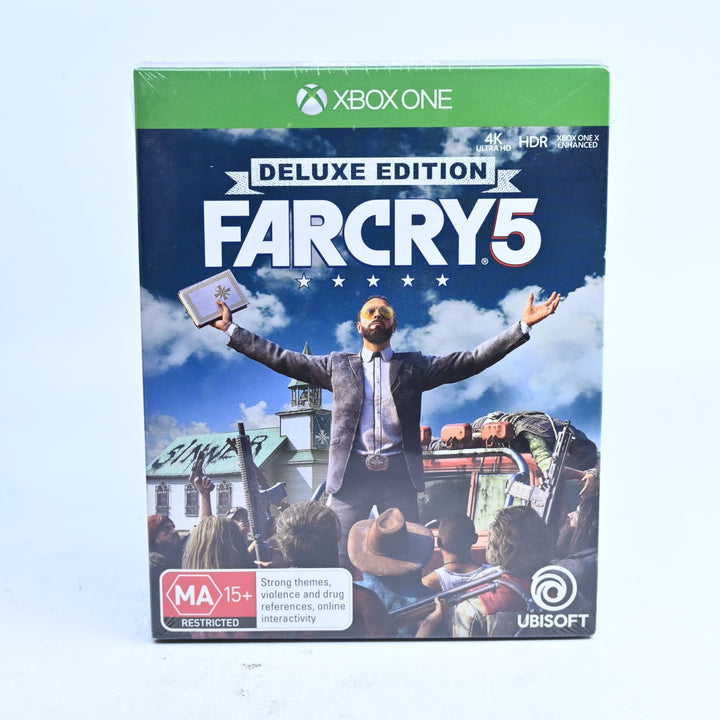 Far Cry 5 - Deluxe Edition - SEALED! - Xbox One Game - PAL - FREE POST!