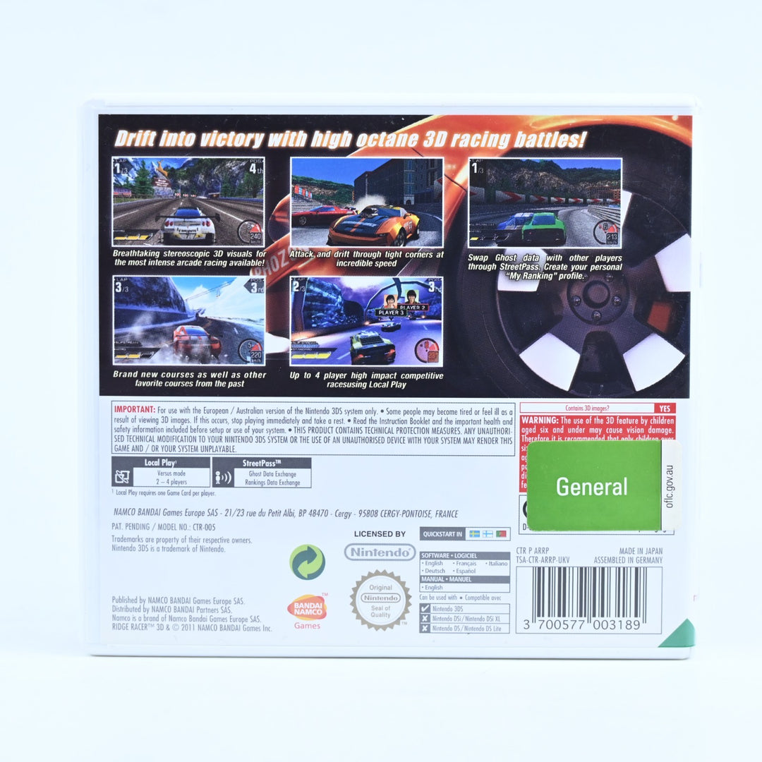 Ridge Racer 3D - Nintendo 3DS Game - PAL + Manual - FREE POST!