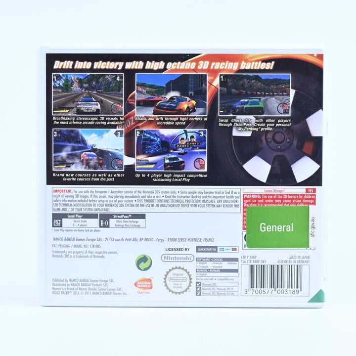 Ridge Racer 3D - Nintendo 3DS Game - PAL + Manual - FREE POST!