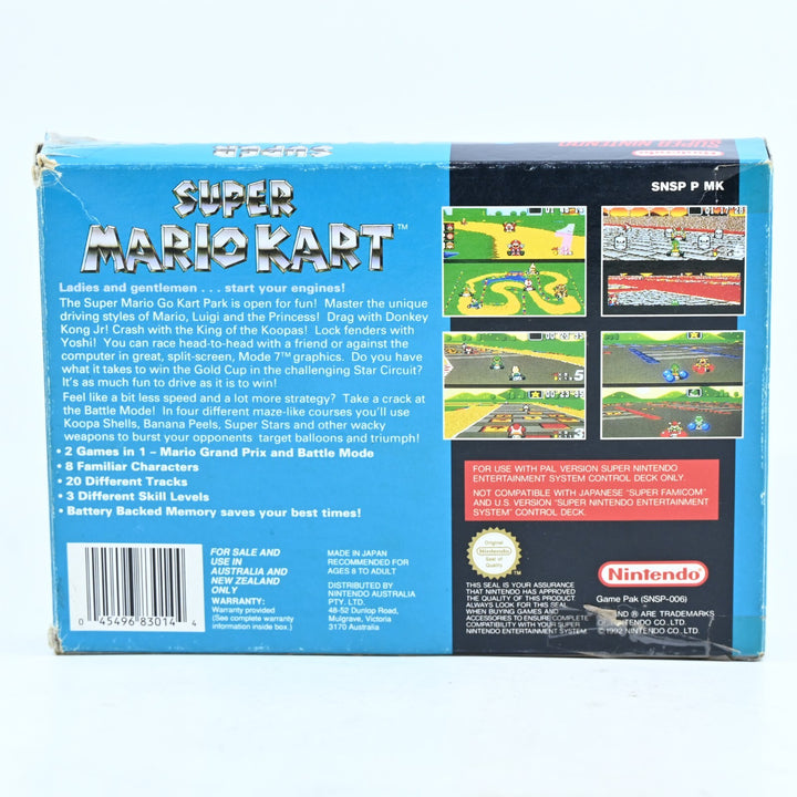 Super Mario Kart - Super Nintendo / SNES Boxed Game - PAL - FREE POST!