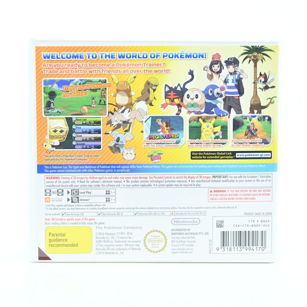 Pokemon Sun - Nintendo 3DS Game - PAL - FREE POST!