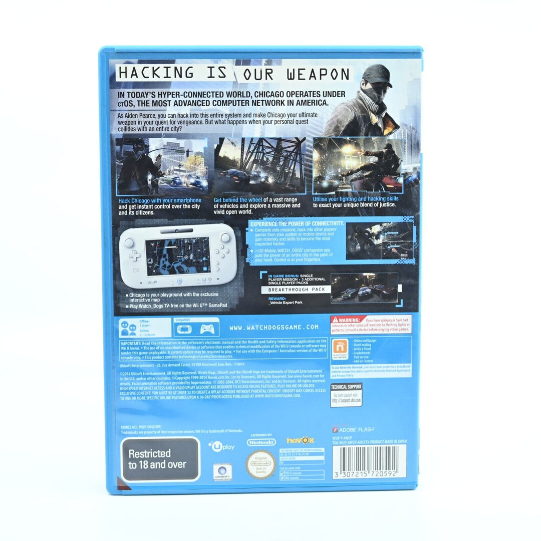 Watch Dogs - ANZ Special Edition - Nintendo Wii U Game - PAL - FREE POST!