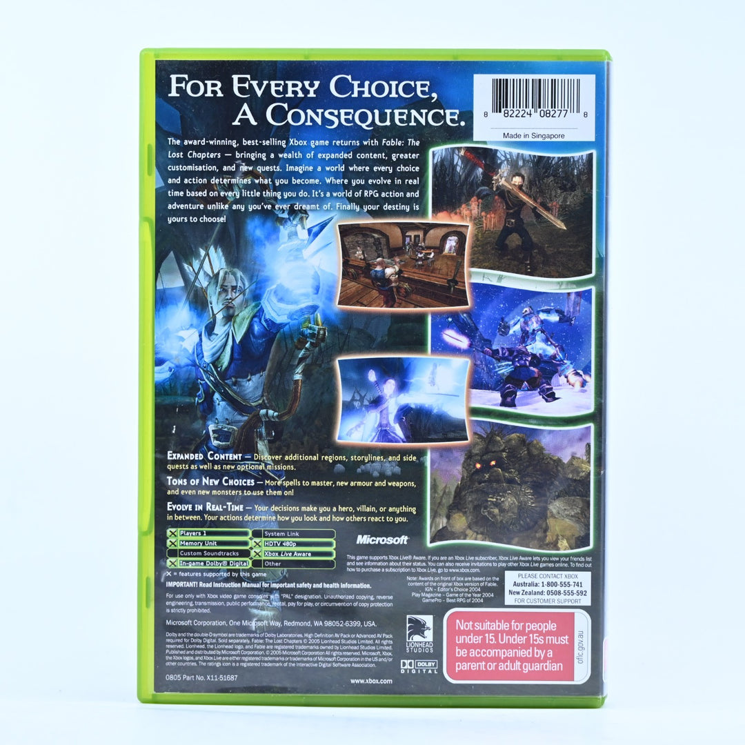 Fable: The Lost Chapters - Original Xbox Game + Manual - PAL - MINT DISC!