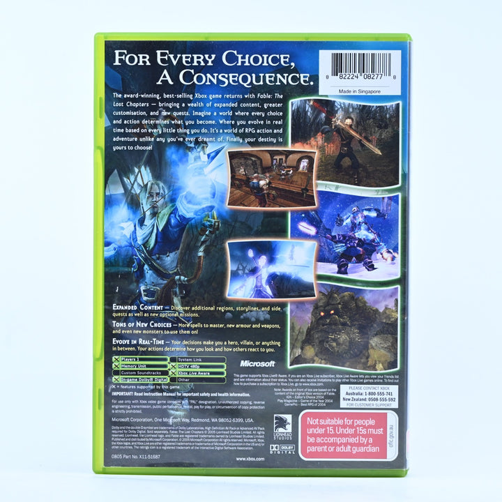 Fable: The Lost Chapters - Original Xbox Game + Manual - PAL - MINT DISC!