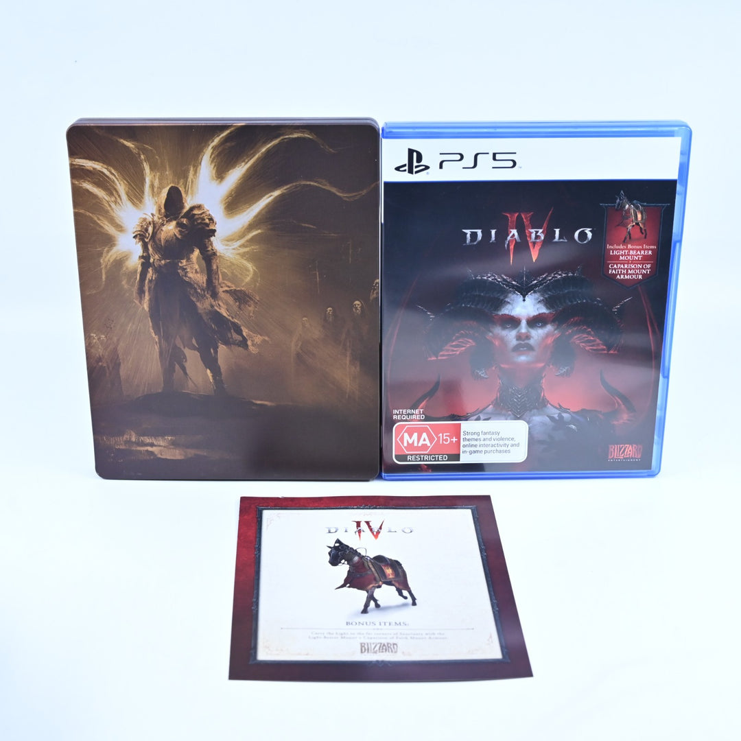 Diablo IV 4 - Steelbook Edition - Sony Playstation 5 / PS5 Game - MINT DISC!