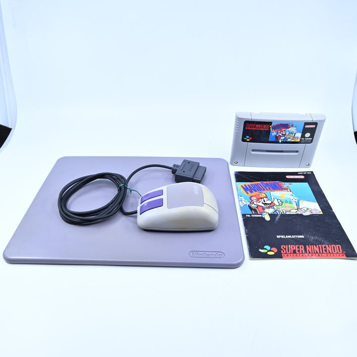 Mario Paint - Game with Mouse Pad and Mouse - Super Nintendo / SNES Accessory