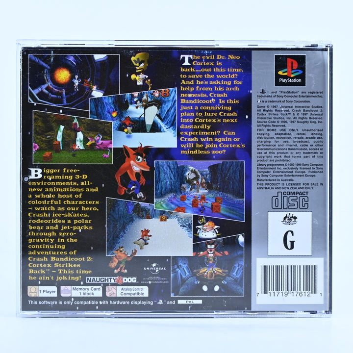 Crash Bandicoot 2: Cortex Strikes Back - Sony Playstation 1 / PS1 Game + Manual