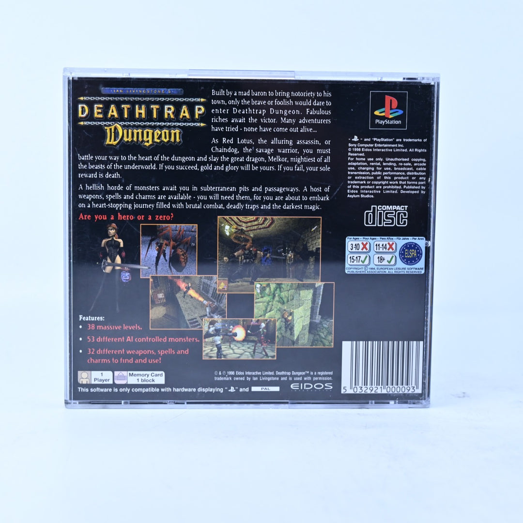 Deathtrap Dungeon - Sony Playstation 1 / PS1 Game + Manual - PAL - MINT DISC!
