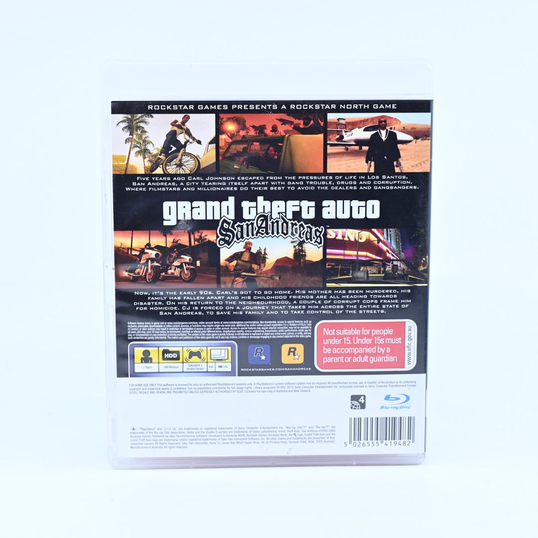 Grand Theft Auto: San Andreas - Sony Playstation 3 / PS3 Game + Manual - No Map
