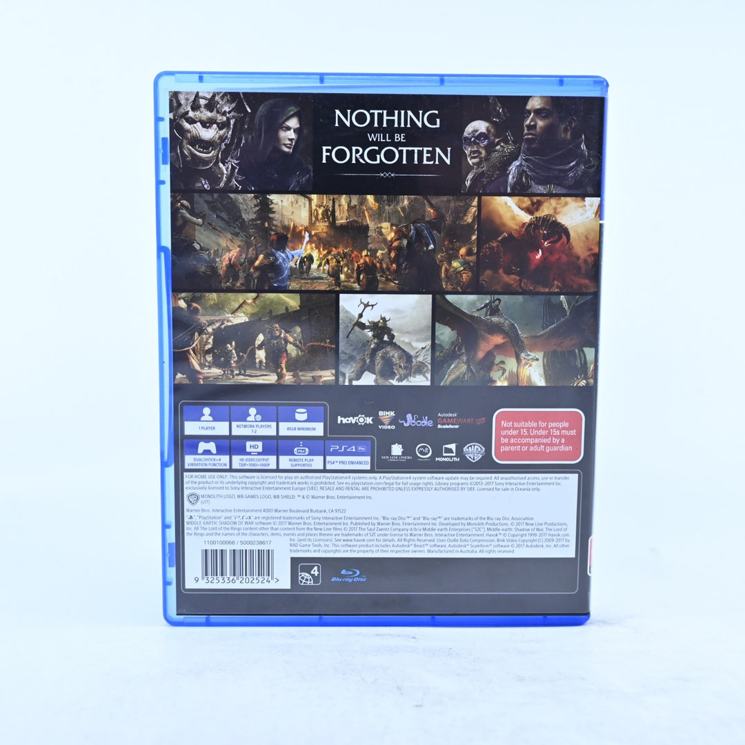 Middle-Earth: Shadow of War - Sony Playstation 4 / PS4 Game - FREE POST!
