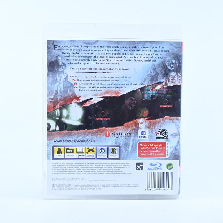 Vampire Rain: Altered Species - Sony Playstation 3 / PS3 Game + Manual