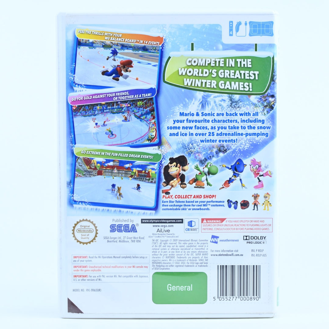 Mario & Sonic at the Olympic Winter Games - Nintendo Wii Game + Manual