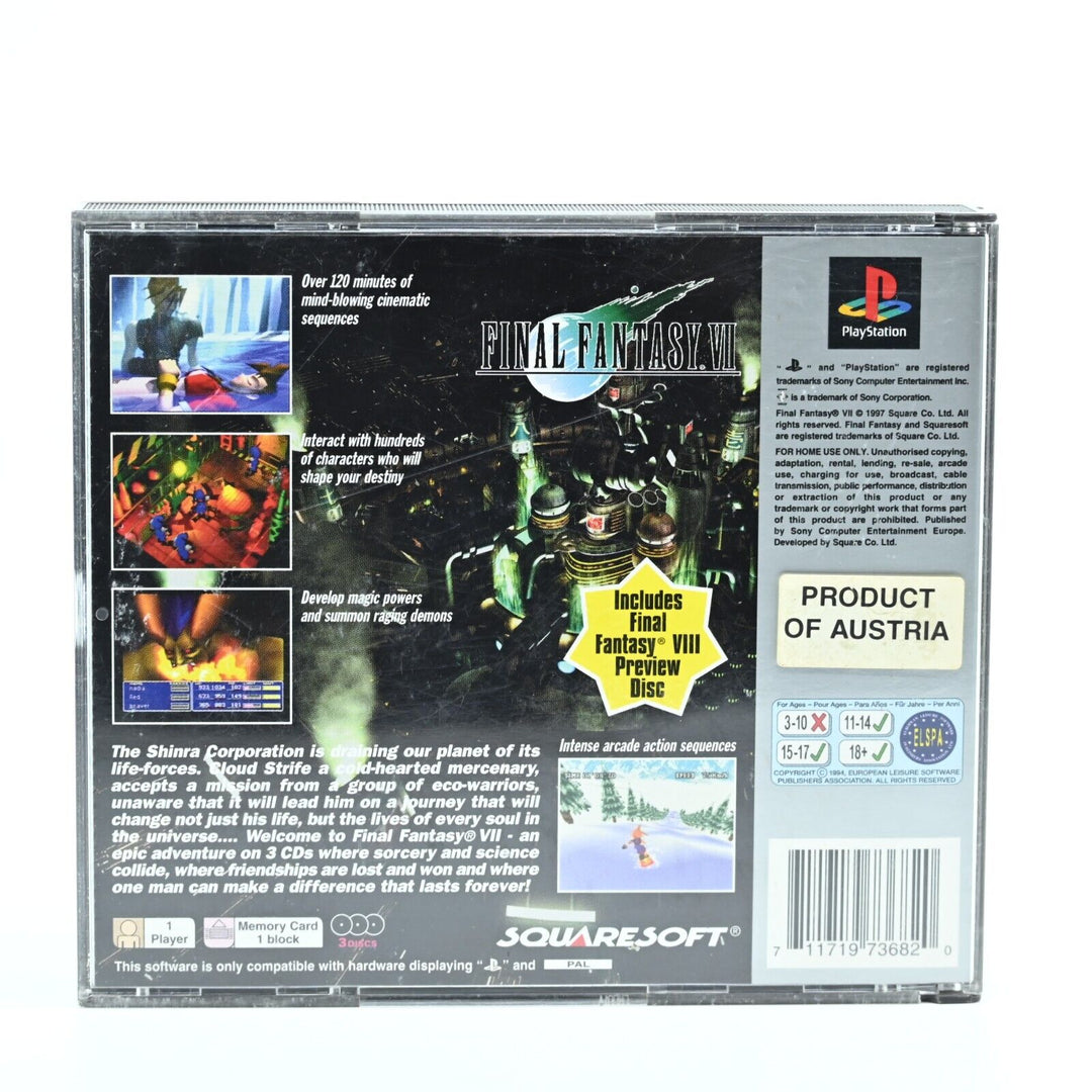 Final Fantasy VII - Sony Playstation 1 / PS1 Game - PAL - MINT DISC!