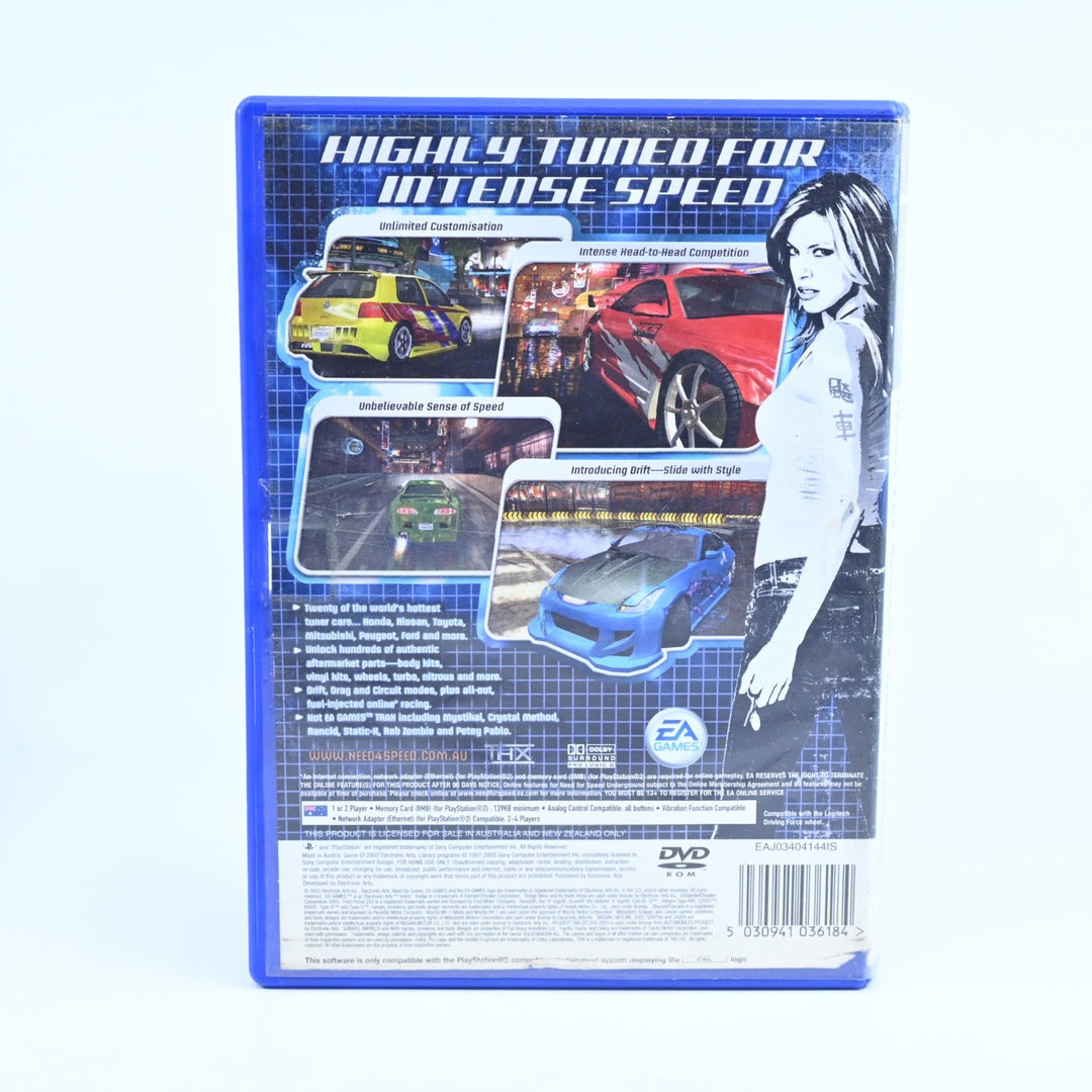 Need for Speed: Underground - Sony Playstation 2 / PS2 Game + Manual - PAL