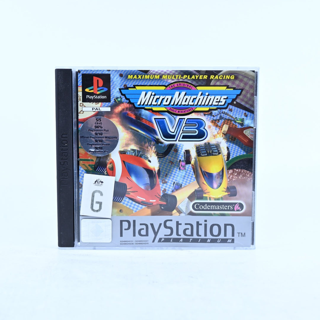 Micro Machines V3 - Sony Playstation 1 / PS1 Game + Manual - PAL - MINT DISC!