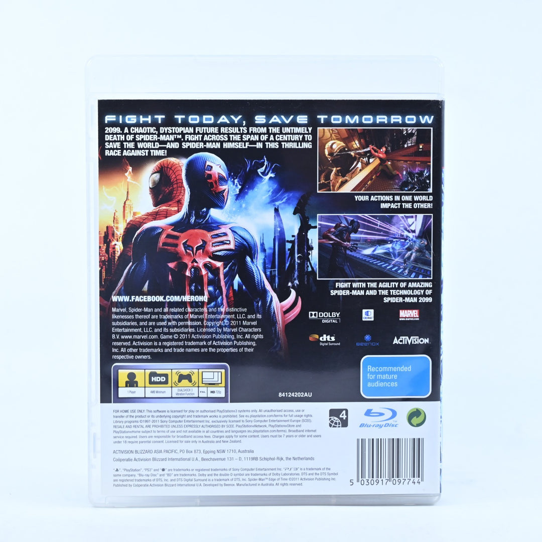Spider-Man: Edge of Time - Sony Playstation 3 / PS3 Game + Manual - MINT DISC!